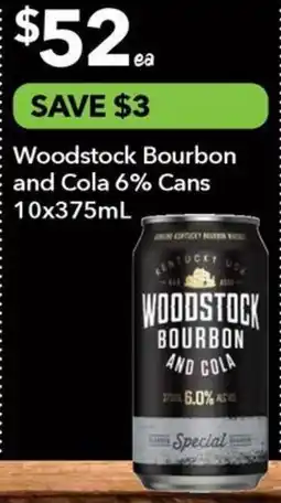 Ritchies Woodstock bourbon and cola 6% cans offer