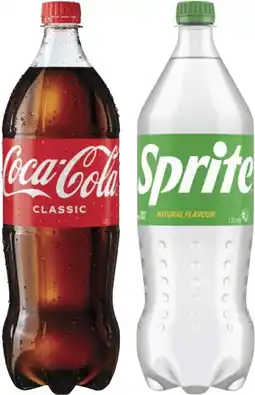 Coles Coca-Cola, Fanta or Sprite Soft Drink 1.25 Litre offer