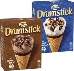 Coles Peters Drumstick Cones 4 Pack-6 Pack 475mL-490mL offer