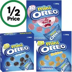 Woolworths Oreo Mini Cookies Multipack 204g Pk 10 offer