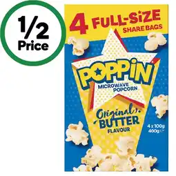 Woolworths Poppin Microwave Popcorn 400g Pk 4 offer