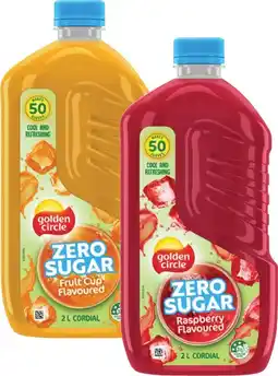 Coles Golden Circle Zero Sugar Cordial 2 Litre offer