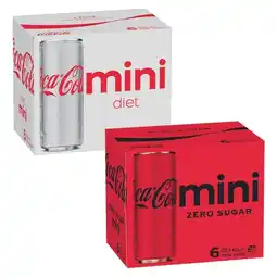 Woolworths Coca-Cola Classic, Zero Sugar or Diet Soft Drink Varieties 6 x 250ml offer