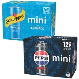 Woolworths Pepsi Max, Schweppes Lemonade or Solo Soft Drink Varieties 12 x 250ml offer