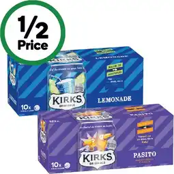 Woolworths Kirks Soft Drink Varieties 10 x 375ml offer