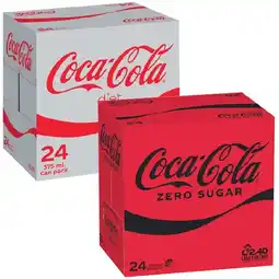 Woolworths Coca-Cola Classic, Zero Sugar or Diet Soft Drink Varieties 24 x 375ml offer
