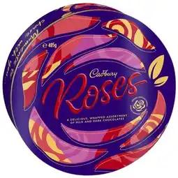 Coles Cadbury Roses Tin 485g offer