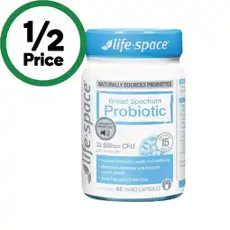 Woolworths Life-Space Broad Spectrum Probiotic Capsules Pk 40 offer