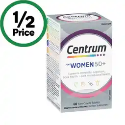 Woolworths Centrum For Women 50+ Tablets Pk 60 offer