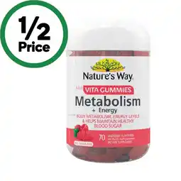 Woolworths Nature’s Way Adult Vita Gummies Metabolism + Energy Pk 70 offer
