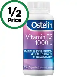 Woolworths Ostelin Vitamin D3 1000IU Capsules Pk 250 offer