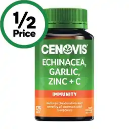 Woolworths Cenovis Echinacea, Garlic, Zinc + C Tablets Pk 125 offer
