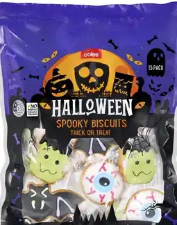 Coles Coles Halloween Spooky Biscuits 15 Pack 150g offer