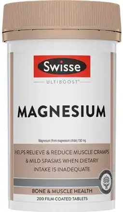 Coles Swisse Ultiboost Magnesium Tablets 200 Pack^ offer