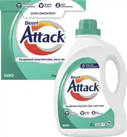 Coles Biozet Attack Regular Laundry Liquid 2 Litre or Powder 2kg offer