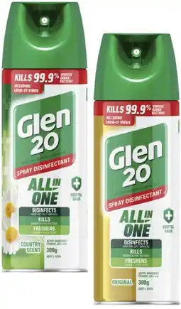 Coles Glen 20 Disinfectant Spray 300g offer