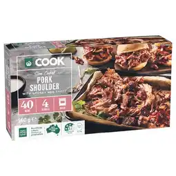 Woolworths Woolworths COOK Slow Cooked Pork Shoulder with BBQ Sauce 560g offer