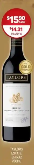 Harry Brown Taylors estate shiraz offer