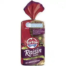 Woolworths Tip Top Raisin Toast Varieties 500-575g offer