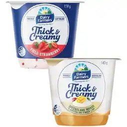Woolworths Dairy Farmers Thick & Creamy Yoghurt 140-150g offer