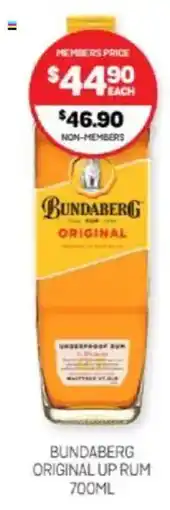 Harry Brown Bundaberg original up rum offer