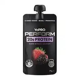 Woolworths YoPRO Perform Yoghurt Pouches 175g β From the Fridge offer