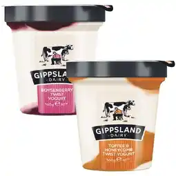 Woolworths Gippsland Dairy Twist Yoghurt 160g β From the Fridge offer