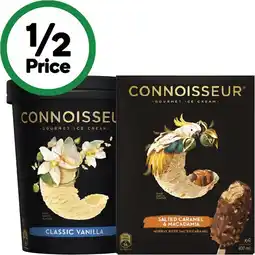 Woolworths Connoisseur Ice Cream Tub 1 Litre or Sticks 360-400ml Pk 4-6 – From the Freezer offer