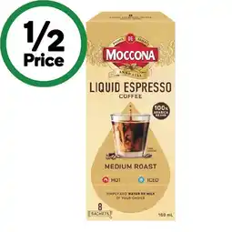 Woolworths Moccona Liquid Espresso Coffee Sachets Pk 8 offer