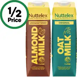 Woolworths Nuttelex Unsweetened Almond or Oat Milk 1 Litre offer