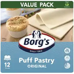 Woolworths Borg's Traditional Puff Pastry 1.9 kg Pk 12 – From the Freezer offer