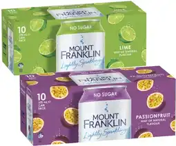 Coles Mt Franklin Lightly Sparkling Water 10x375mL offer