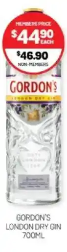 Harry Brown Gordon's london dry gin offer