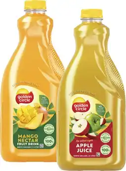 Coles Golden Circle Mango Nectar or Apple Juice 2 Litre offer