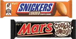 Coles NEW Mars Cookie Dough or Snickers Loaded Chocolate Bar 45g-47g offer