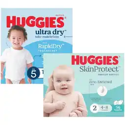 Woolworths Huggies Infant or Newborn Nappies Pk 96-108 or Ultra Dry Nappies Pk 60-90 offer