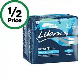 Woolworths Libra Ultra Thin Pads Pk 6-14 offer