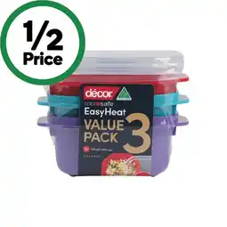 Woolworths Décor Microsafe Oblong Container 375ml Pk 3 offer
