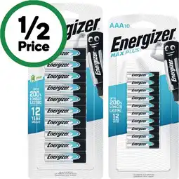 Woolworths Energizer Max Plus High Performance AA or AAA Pk 10 offer