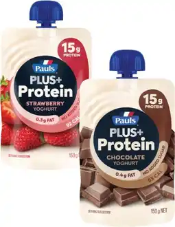 Coles Pauls Plus Protein Yoghurt Pouch 150g offer