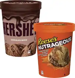 Coles Hershey's or Reese's Ice Cream Tub 1 Litre offer