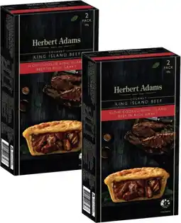 Coles Herbert Adams Slow Cooked Beef Pies 2 Pack 400g-420g offer