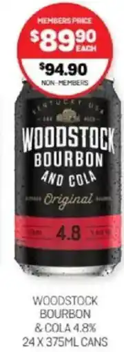 Harry Brown Woodstock bourbon & cola 4.8% offer