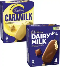 Coles Cadbury Dairy Milk Sticks 4 Pack-6 Pack 300mL-360mL offer