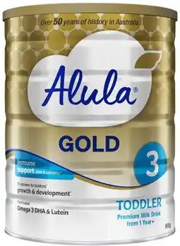 Coles Alula Gold Stage 3 or 4 Toddler Milk Drink 900g offer