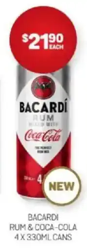 Harry Brown Bacardi rum & coca-cola offer