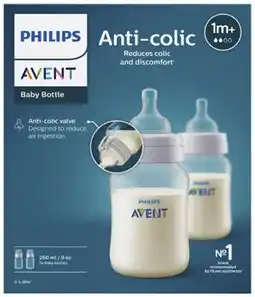 Coles Philips Avent Anti-Colic Baby Bottle Twin Pack 260mL 1 Each offer