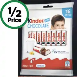 Woolworths Kinder Chocolate Share Pack 200g Pk 16 offer