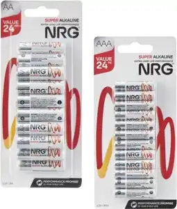 Coles NRG Batteries AA or AAA 24 Pack offer
