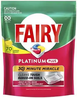 Coles Fairy Platinum Plus Dishwashing Tablets 70 Pack offer